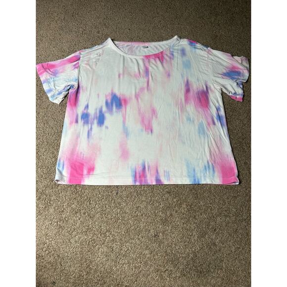 Women’s Medium Old Navy Cropped Flowy Tie Dye T-Shirt - Picture 1 of 5